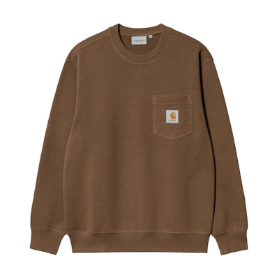 Carhartt WIP SS24 Brown Pocket Sweatshirt Crewneck Long Sleeve I030903-1ZD-XX