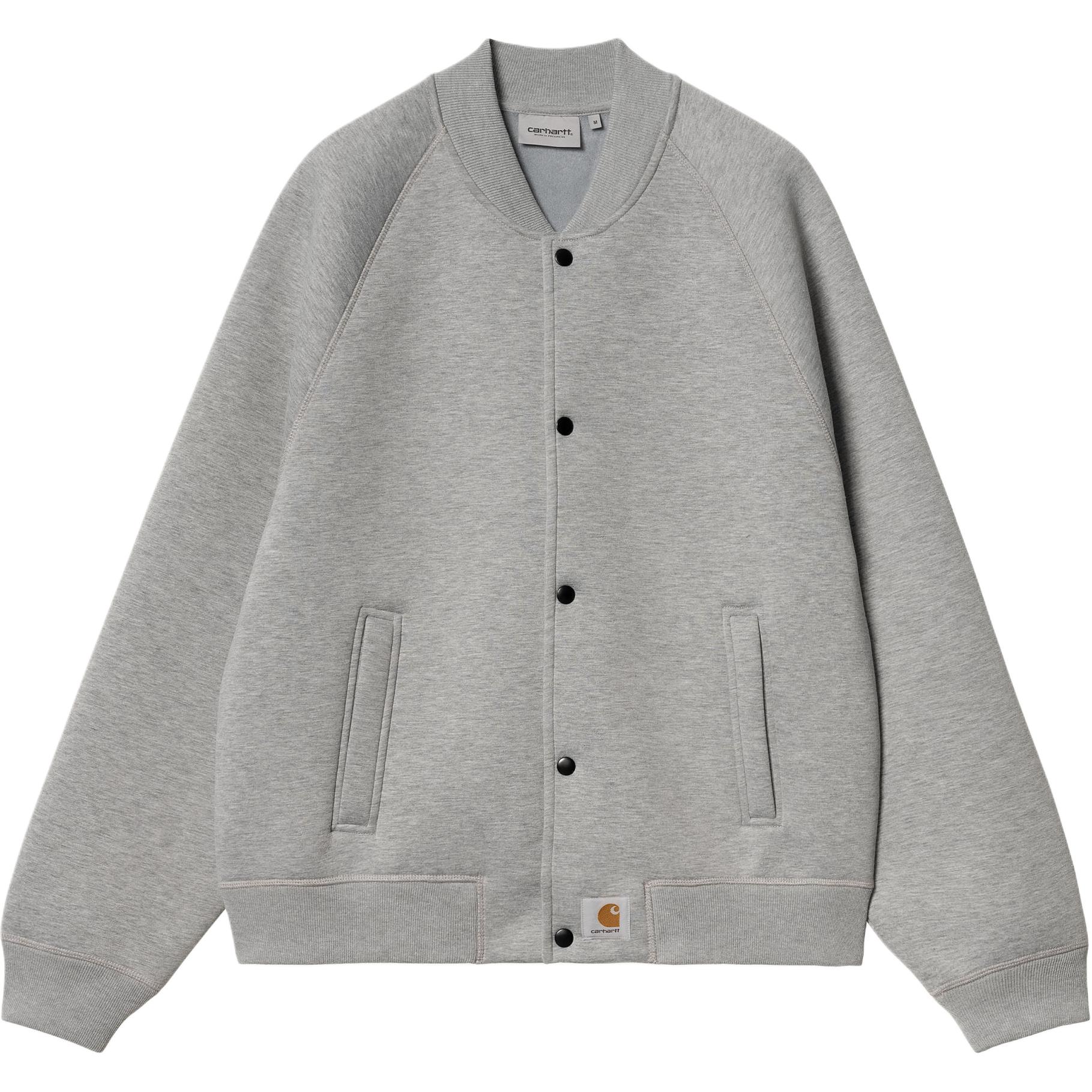 Carhartt WIP SS24 Car-Lux Bomber Gray Unisex Snap-Button Pocket Jacket I032933-0GK-XX