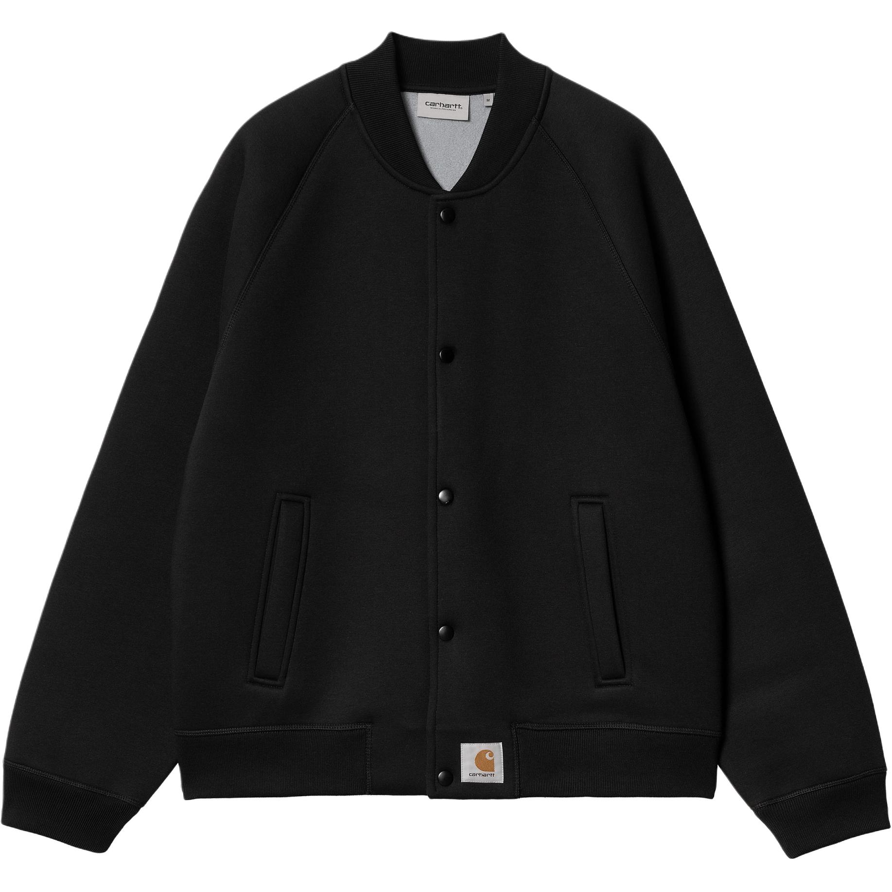 Carhartt WIP SS24 Car-Lux Bomber Jacket Black Unisex Snap Button Long Sleeve I032933-0GL-XX