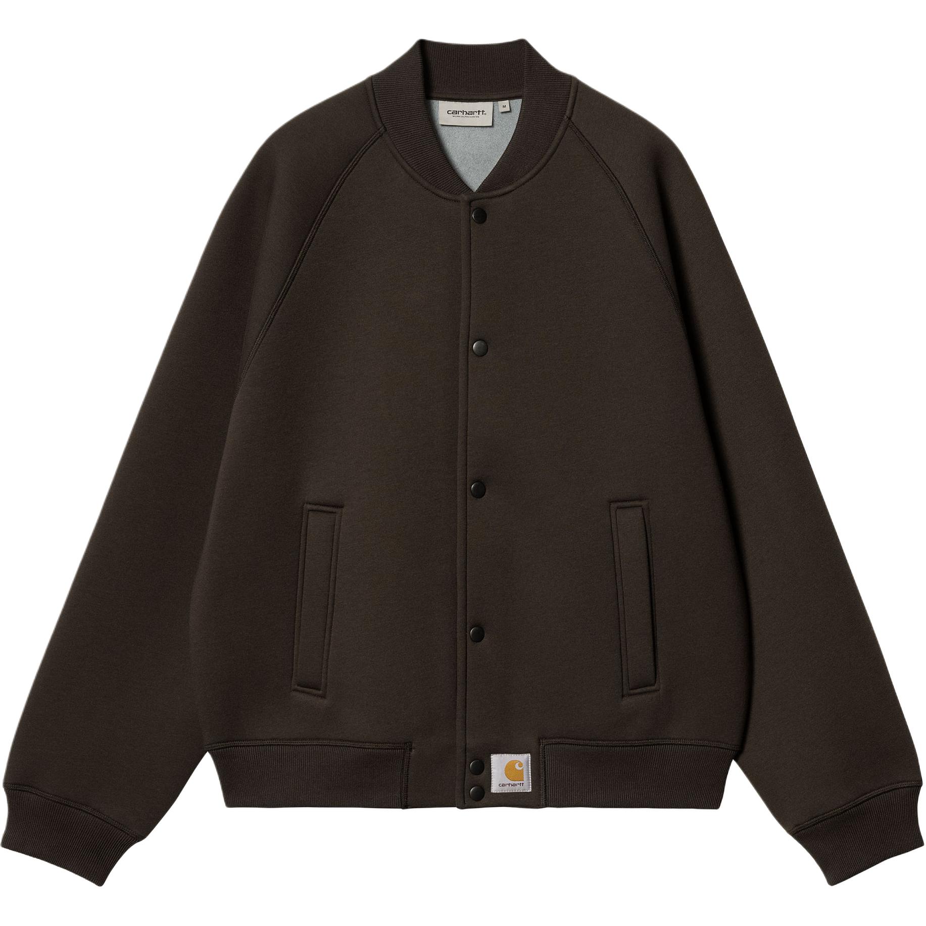 Carhartt WIP SS24 Car-Lux Bomber Snap Jacket Smoky Brown Unisex Long Sleeve I032933-20J-XX