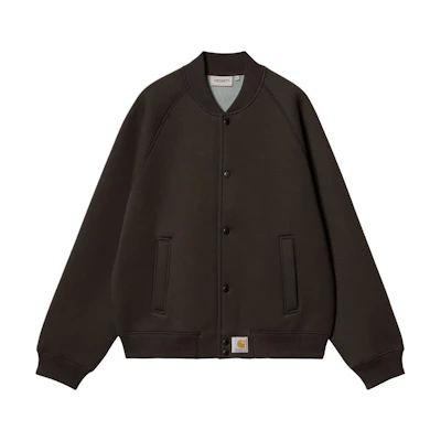 Carhartt WIP SS24 Car-Lux Bomber Snap Jacket Smoky Brown Unisex Long Sleeve I032933-20J-XX