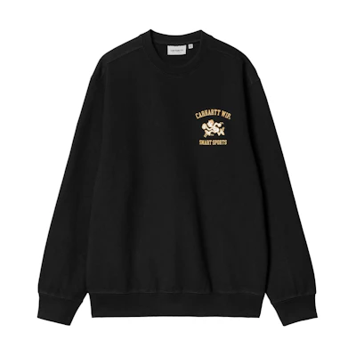 Carhartt WIP SS24 Cartoon Logo Crewneck Sweatshirt Black Long Sleeve I033239-89-XX