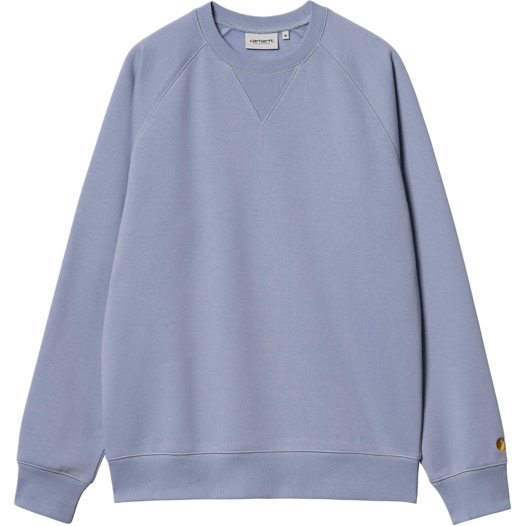 Carhartt WIP SS24 Chase Crewneck Sweatshirt Blue Unisex Embroidered Logo I033660-29X-XX