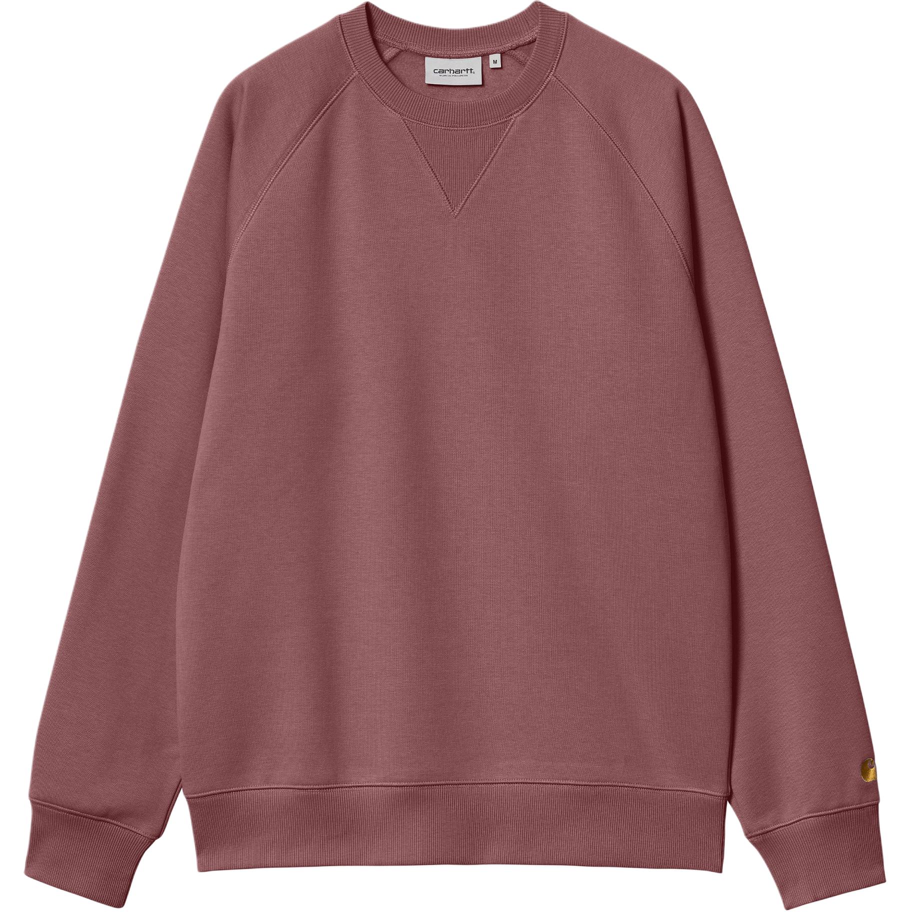 Carhartt WIP SS24 Chase Crewneck Sweatshirt Unisex Heather Gray Purple-Red I033660-2BB-XX