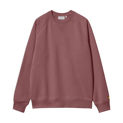 Carhartt WIP SS24 Chase Crewneck Sweatshirt Unisex Heather Gray Purple-Red I033660-2BB-XX