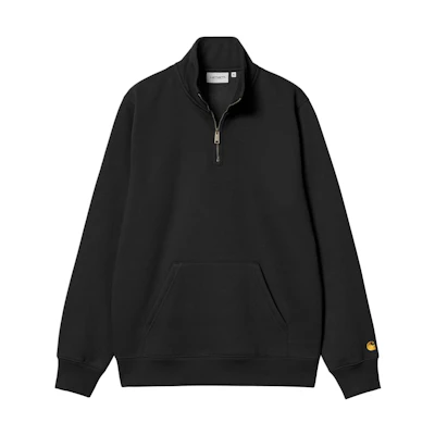Carhartt WIP SS24 Chase Half-Zip Pullover Sweatshirt Black - Long Sleeve I033665-00F-XX