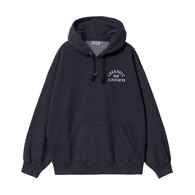 Carhartt WIP SS24 Class of 89 Navy Blue Hoodie Loose Fit Sweatshirt I033269-00B-GD
