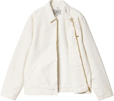 Carhartt WIP SS24 底特律夏季標誌拉鍊領夾克 白色長袖外套 I032940-0DJ-02 Shop Carhartt WIP SS24 底特律夏季標誌拉鍊領夾克 白色長袖外套 I032940-0DJ-02