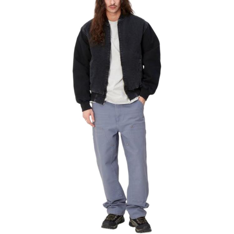Sizing Carhartt WIP SS24 Double Knee Relaxed Fit Work Pants Biru Ungu - Kasual. I031501-1YD-3K