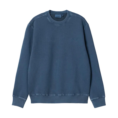 Carhartt WIP SS24 Duster Script Embroidered Sweatshirt Blue - Long Sleeve I033065-1ZF-GD