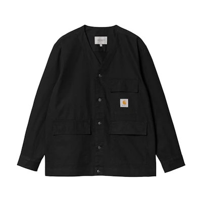 Carhartt WIP SS24 Elroy Shirt Jac Unisex Black V-Neck Button-Up Loose Shirt I033020-89-XX