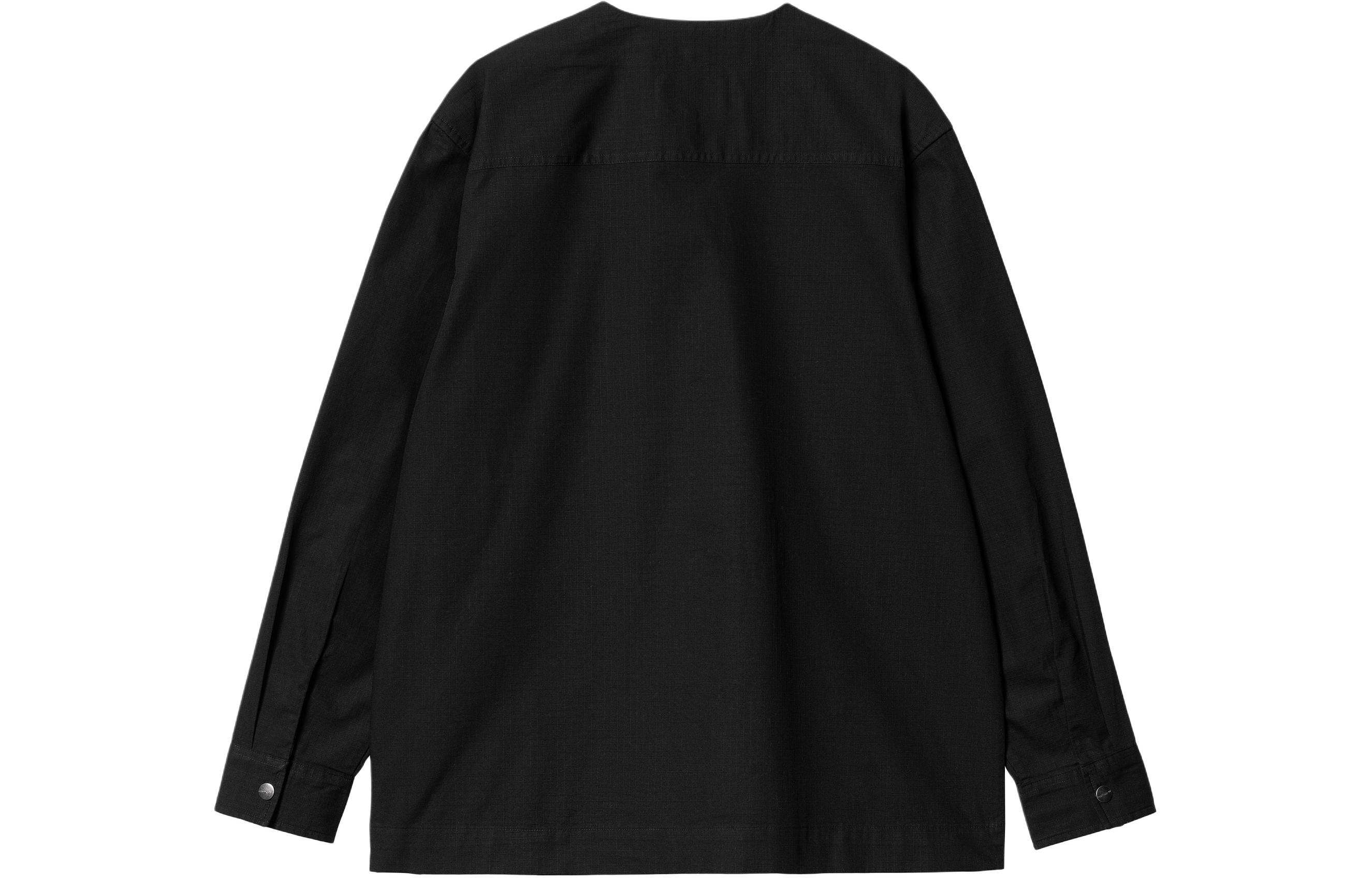 Lookbook Carhartt WIP SS24 Elroy 黑色V领纽扣宽松男女衬衫夹克 I033020-89-XX