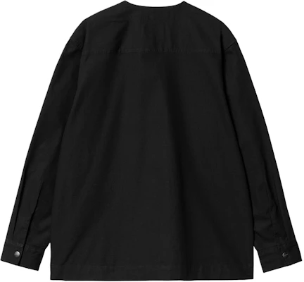 Carhartt WIP SS24 Elroy 黑色V领纽扣宽松男女衬衫夹克 I033020-89-XX Lookbook Carhartt WIP SS24 Elroy 黑色V领纽扣宽松男女衬衫夹克 I033020-89-XX