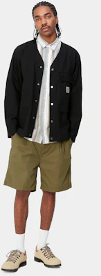 Carhartt WIP SS24 Elroy 黑色V领纽扣宽松男女衬衫夹克 I033020-89-XX Shop Carhartt WIP SS24 Elroy 黑色V领纽扣宽松男女衬衫夹克 I033020-89-XX