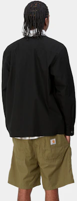Carhartt WIP SS24 Elroy 黑色V领纽扣宽松男女衬衫夹克 I033020-89-XX Sizing Carhartt WIP SS24 Elroy 黑色V领纽扣宽松男女衬衫夹克 I033020-89-XX