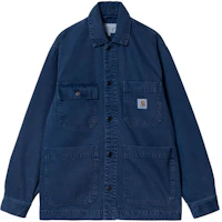Carhartt WIP SS24 Garment-Dyed Garrison Coat Navy Blue Button-Up Jacket Men I033114-1ZF-4J Carhartt WIP SS24 Garment-Dyed Garrison Coat Navy Blue Button-Up Jacket Men I033114-1ZF-4J