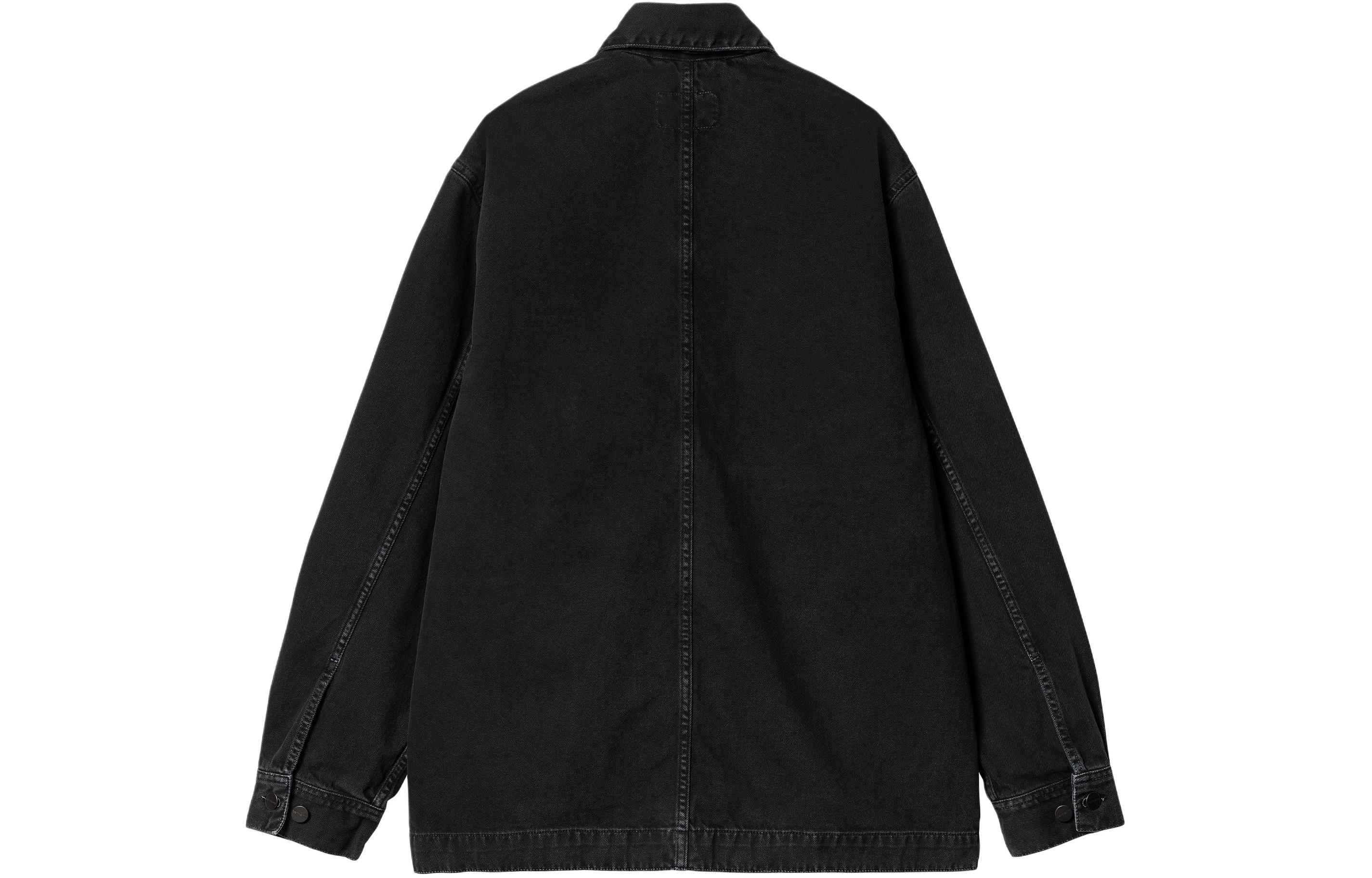 Lookbook Carhartt WIP SS24 Garrison Coat Garment-Dyed Black Button-Up Jacket I033114-89-4J