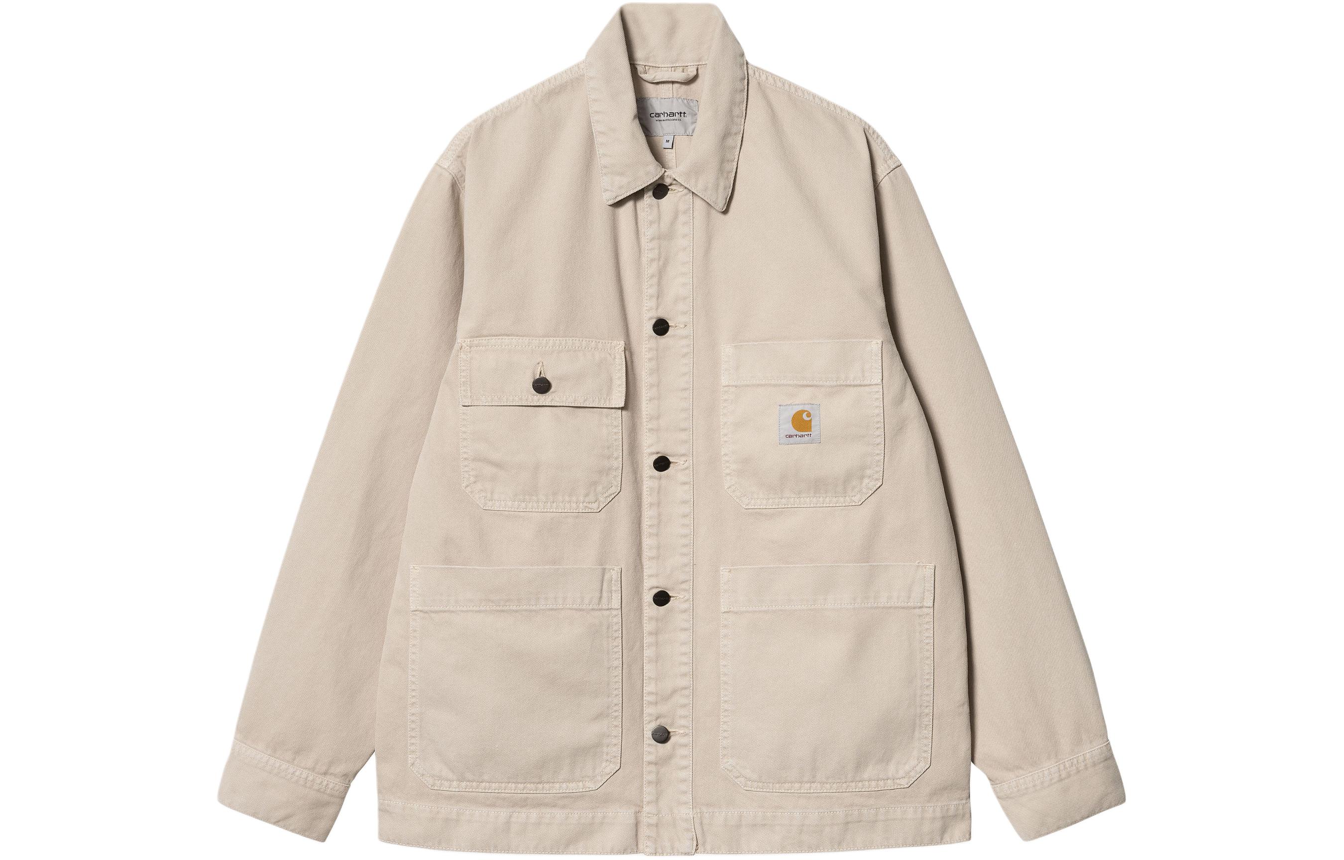 Carhartt WIP SS24 Garrison Coat Garment-Dyed Button-Up Jacket Men’s Off-White I033114-1YC-4J