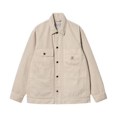 Carhartt WIP SS24 Garrison Coat Garment-Dyed Button-Up Jacket Men’s Off-White I033114-1YC-4J