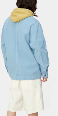 Carhartt WIP SS24 Garrison Coat Men’s Garment-Dyed Button Jacket in Sanded Blue I033114-0F4-4J Purchase Carhartt WIP SS24 Garrison Coat Men’s Garment-Dyed Button Jacket in Sanded Blue I033114-0F4-4J