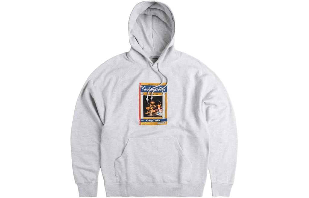 Carhartt WIP SS24 Graphic Print Hoodie Light Gray Long Sleeve Sweatshirt I032864-482-XX