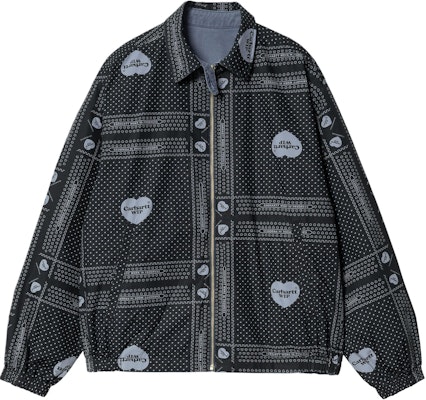 カーハート WIP SS24 ハリス リバーシブル ジップジャケット ブルー 長袖. A241001-77-PG Purchase カーハート WIP SS24 ハリス リバーシブル ジップジャケット ブルー 長袖. A241001-77-PG