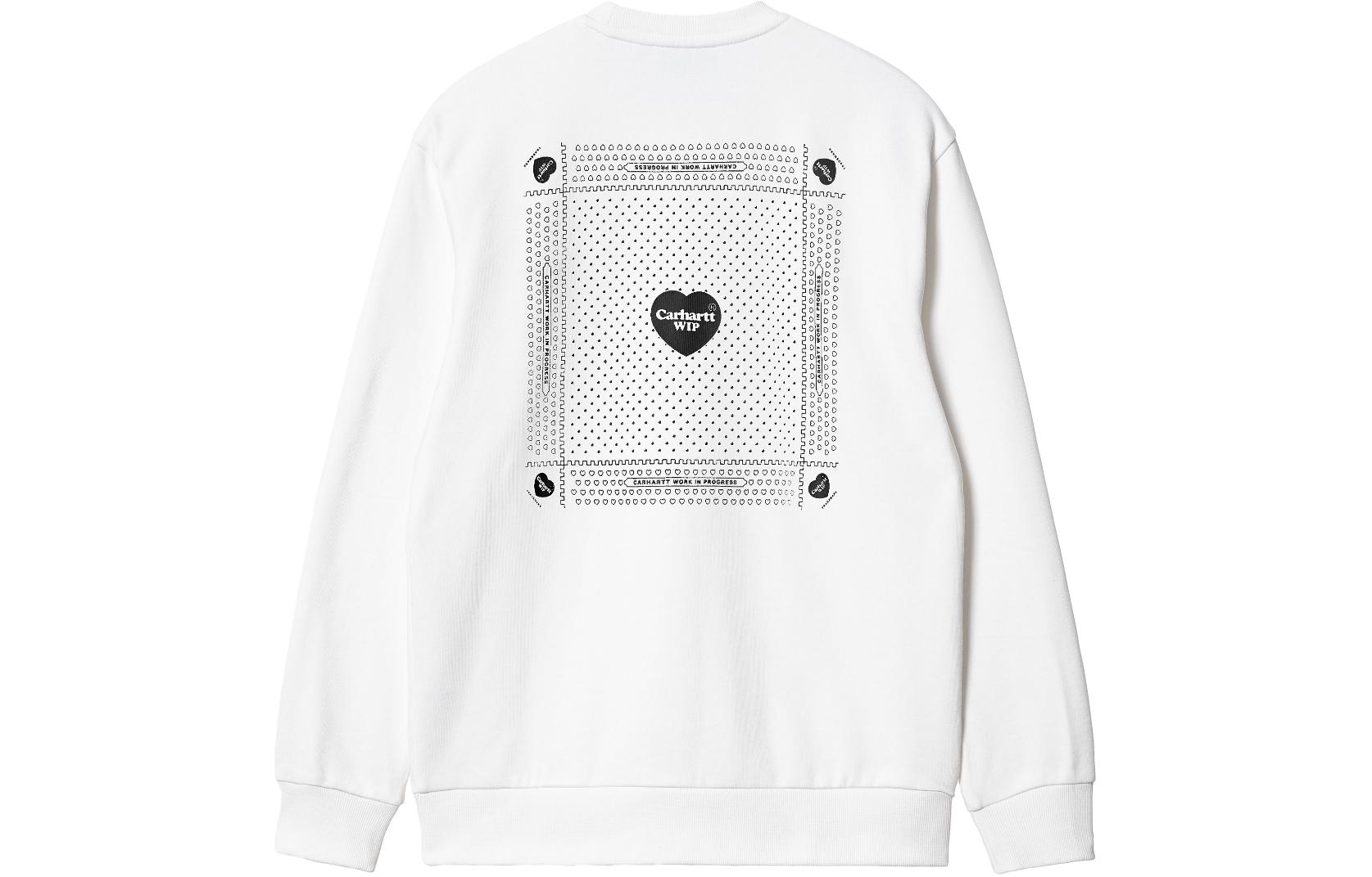 Carhartt WIP SS24 Heart Bandana Graphic Crewneck Sweatshirt White I033246-00A-06