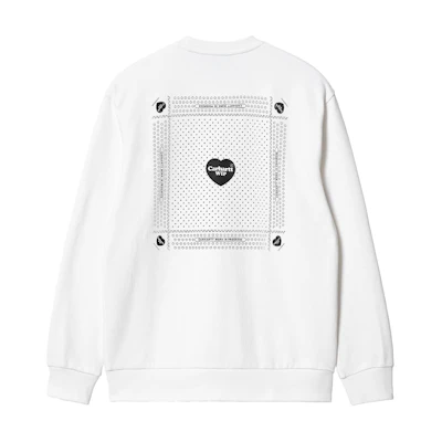 Carhartt WIP SS24 Heart Bandana Graphic Crewneck Sweatshirt White I033246-00A-06