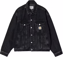 Carhartt WIP SS24 Helston Jacket Black Denim Button-Up Long Sleeve Jacket I033352-89-06 Carhartt WIP SS24 Helston Jacket Black Denim Button-Up Long Sleeve Jacket I033352-89-06