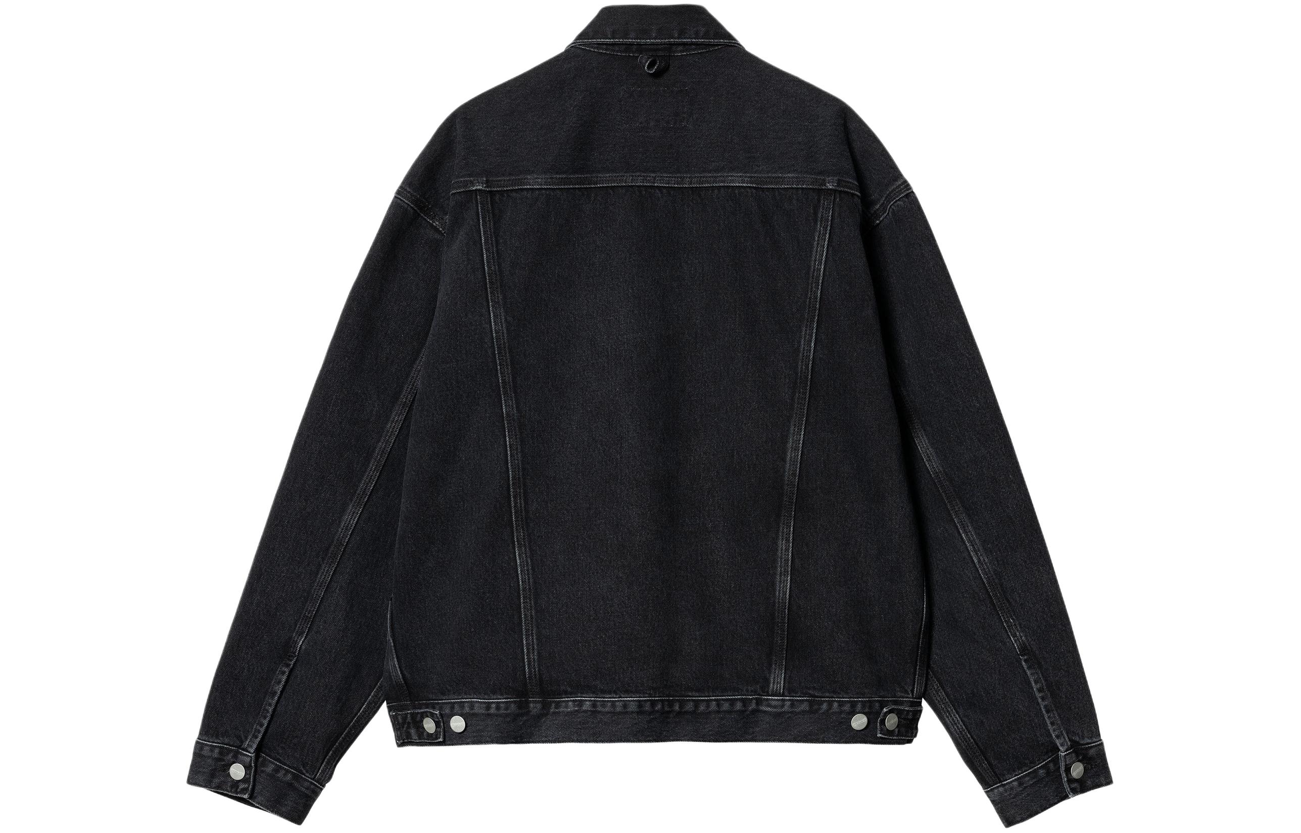 Lookbook 카하트 WIP SS24 헬스턴 자켓 블랙 데님 버튼업 긴팔 자켓 I033352-89-06