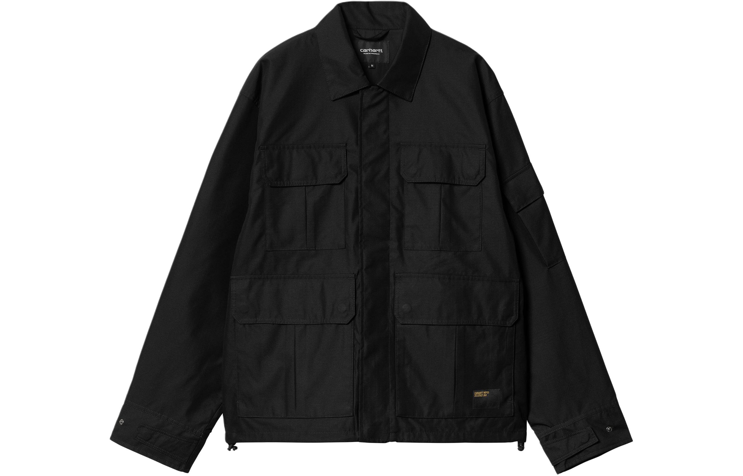 Carhartt WIP SS24 Holt Jacket Black Unisex Multi-Pocket Long Sleeve I032979-89-XX