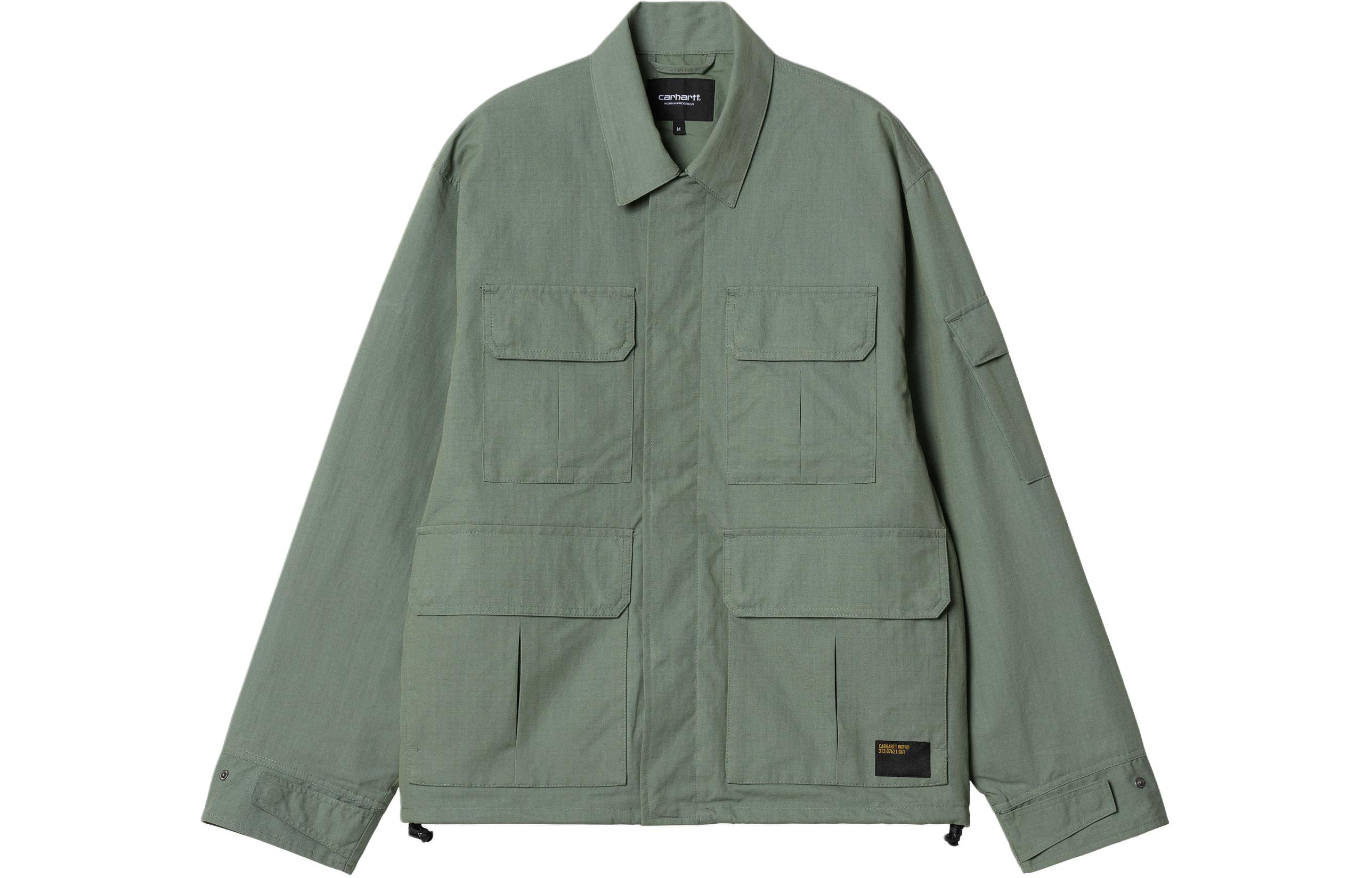 Carhartt WIP SS24 Holt Jacket Green Unisex Multi-Pocket Long-Sleeve Jacket I032979-1YF-XX