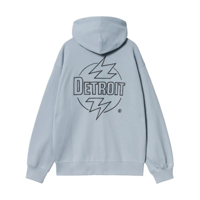 Carhartt WIP SS24 Hooded Ablaze Zip Jacket Logo Print Mist Blue Unisex Hoodie I033623-13G-XX