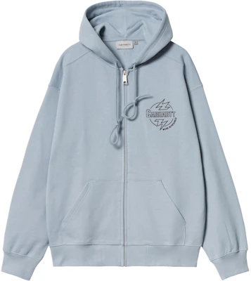 Carhartt WIP SS24 連帽燈燒拉鍊外套 印花霧藍 男女連帽衫 I033623-13G-XX Lookbook Carhartt WIP SS24 連帽燈燒拉鍊外套 印花霧藍 男女連帽衫 I033623-13G-XX