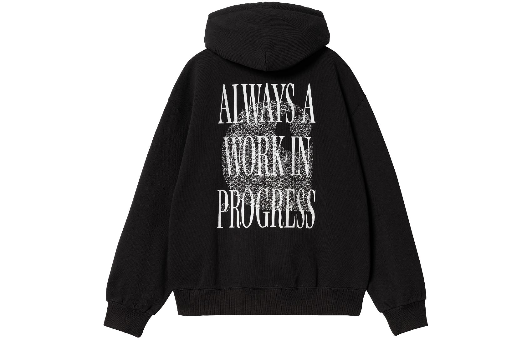 Carhartt WIP SS24 Hooded Always a WIP Black Logo Print Sweatshirt Men I033242-89-06