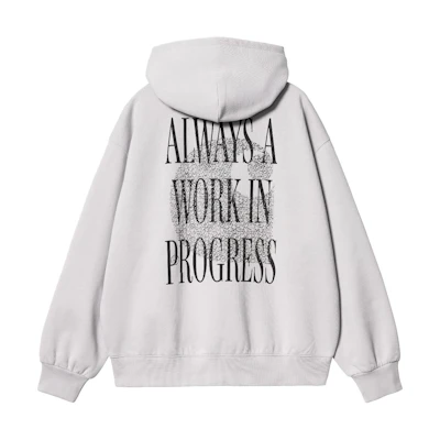 Carhartt WIP SS24 Hooded Always a WIP Letter Print Sweatshirt Grey - I033242-1YE-06