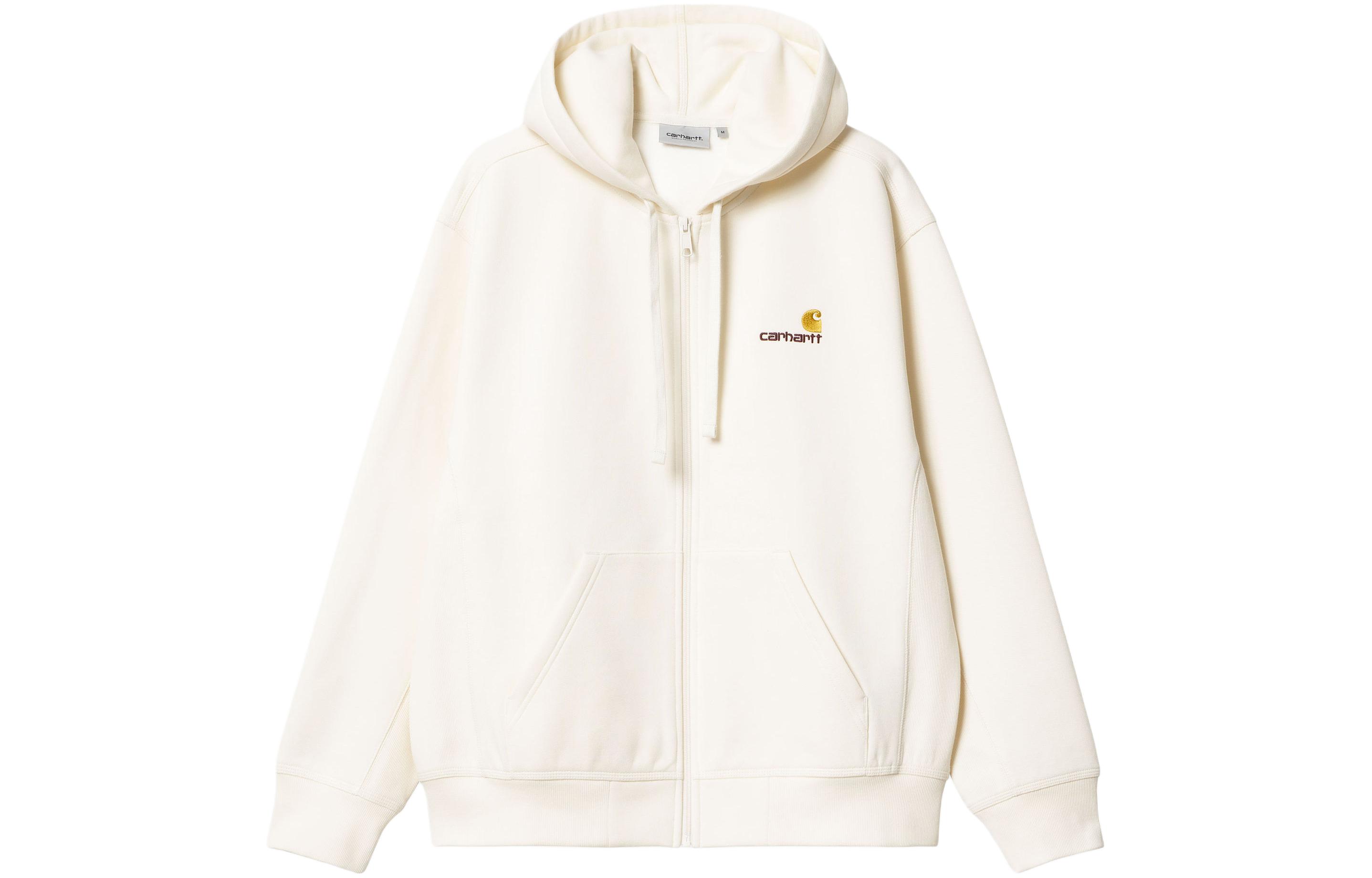 Carhartt WIP SS24 Hooded American Script Jacket Beige Zip-Up Hoodie Jacket I033063-D6-XX