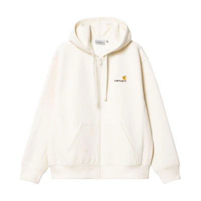 Carhartt WIP SS24 Hooded American Script Jacket Beige Zip-Up Hoodie Jacket I033063-D6-XX