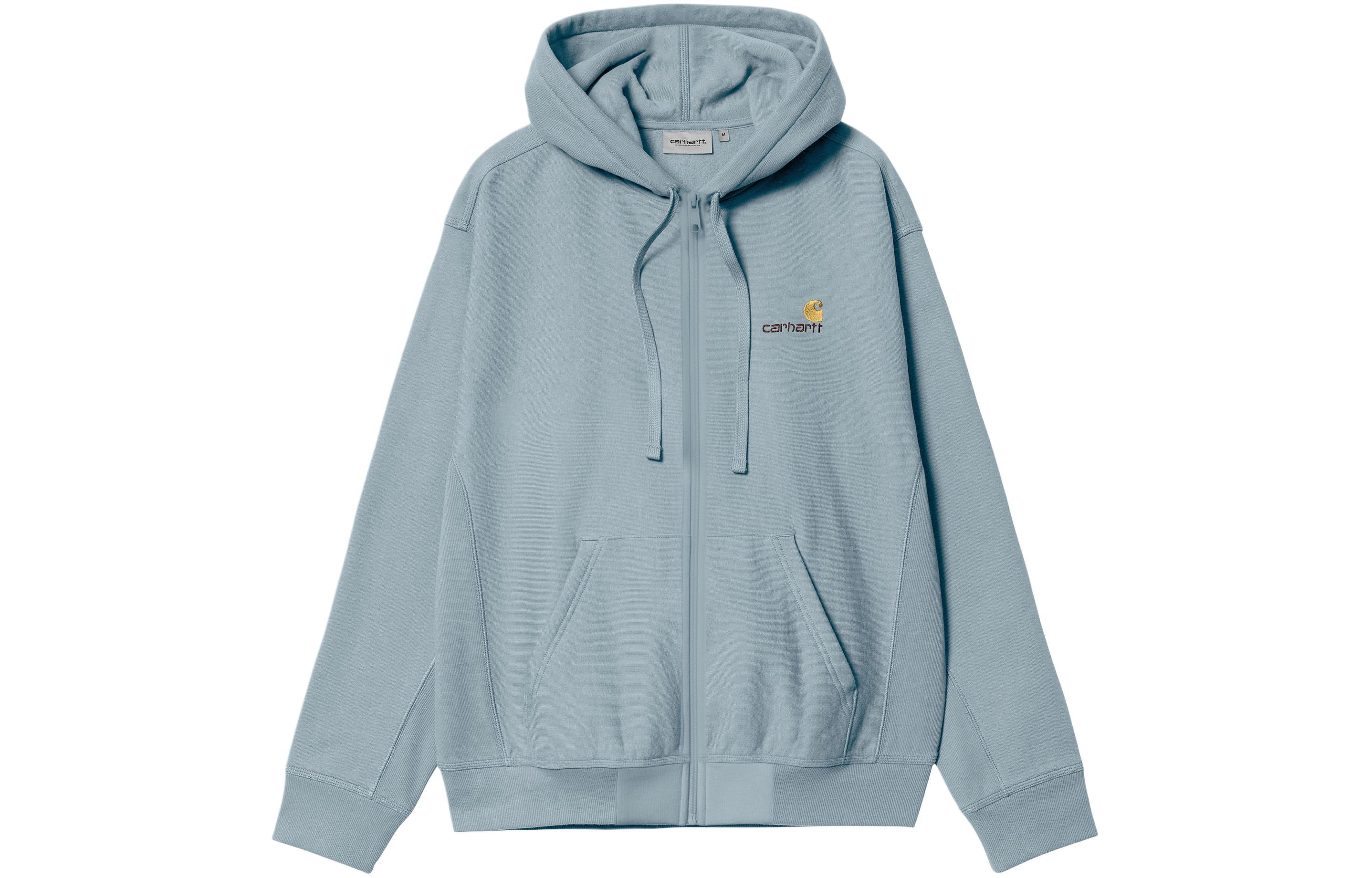 Carhartt WIP SS24 Hooded American Script Jacket Blue Zip-Up Hoodie Jacket I033063-0F4-XX