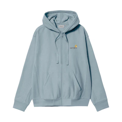 Carhartt WIP SS24 Hooded American Script Jacket Blue Zip-Up Hoodie Jacket I033063-0F4-XX