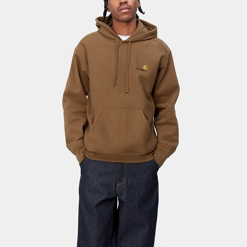 Carhartt WIP SS24 Hooded American Script Logo Brown Unisex Sweatshirt Hoodie I028279-HZ-XX 圖 5