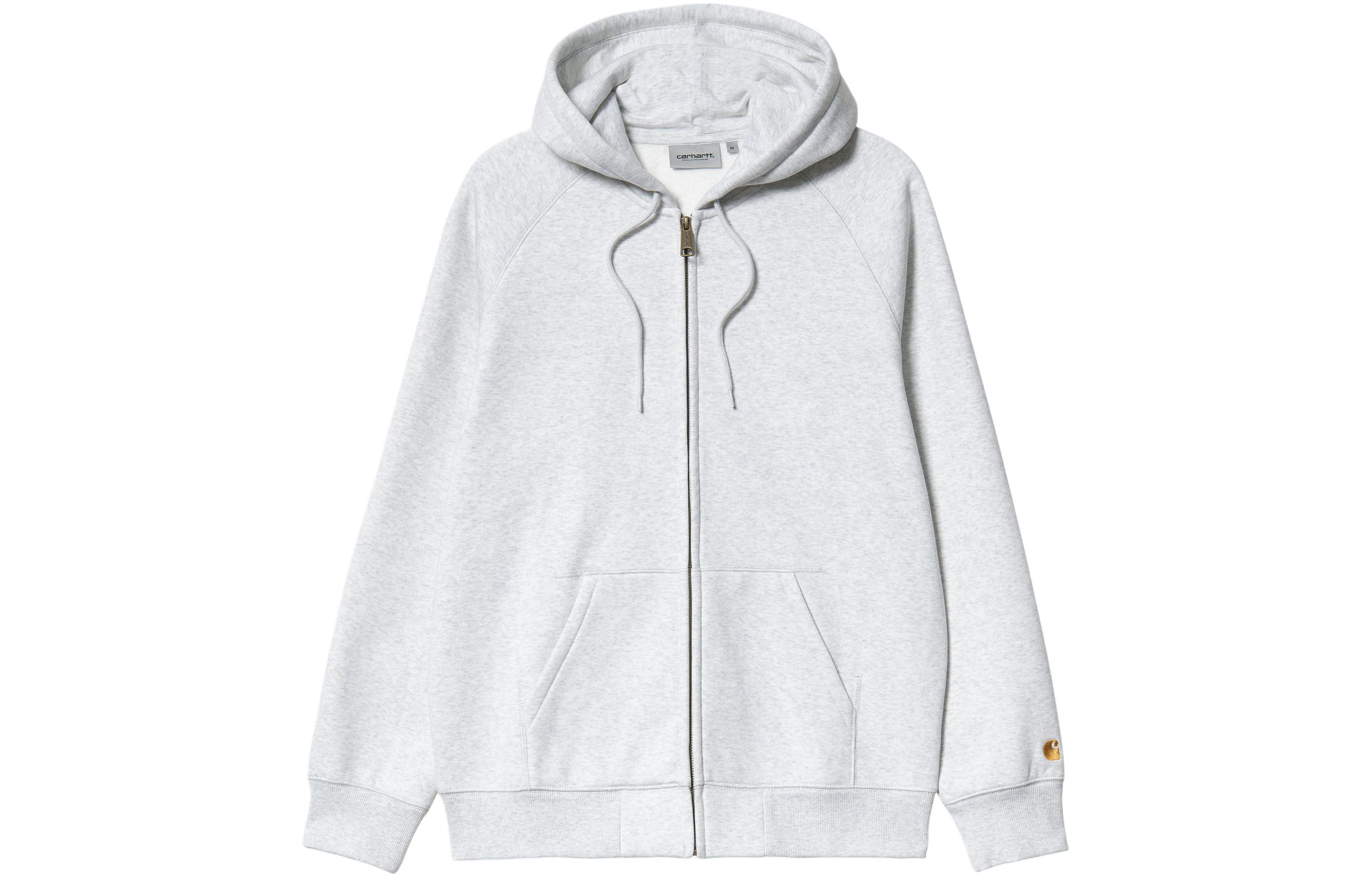Carhartt WIP SS24 Hooded Chase Embroidered Zip Jacket Grey I033664-00J-XX