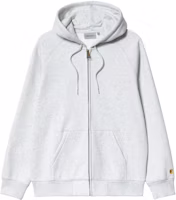 Carhartt WIP SS24 Hooded Chase Embroidered Zip Jacket Grey I033664-00J-XX Carhartt WIP SS24 Hooded Chase Embroidered Zip Jacket Grey I033664-00J-XX