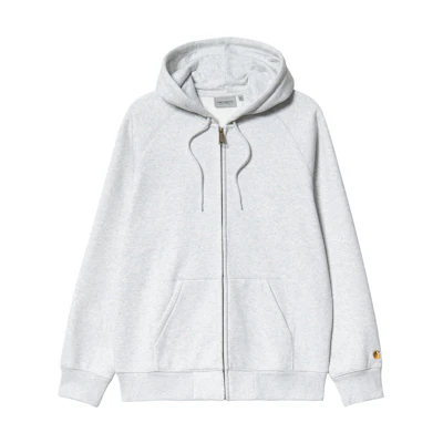 Carhartt WIP SS24 Hooded Chase Embroidered Zip Jacket Grey I033664-00J-XX