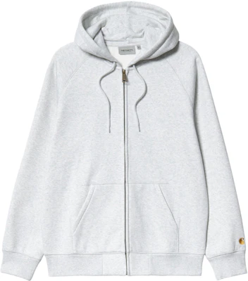 Carhartt WIP SS24 Jaket Zip Berkait Hooded Chase Sulam Kelabu I033664-00J-XX Order Carhartt WIP SS24 Jaket Zip Berkait Hooded Chase Sulam Kelabu I033664-00J-XX