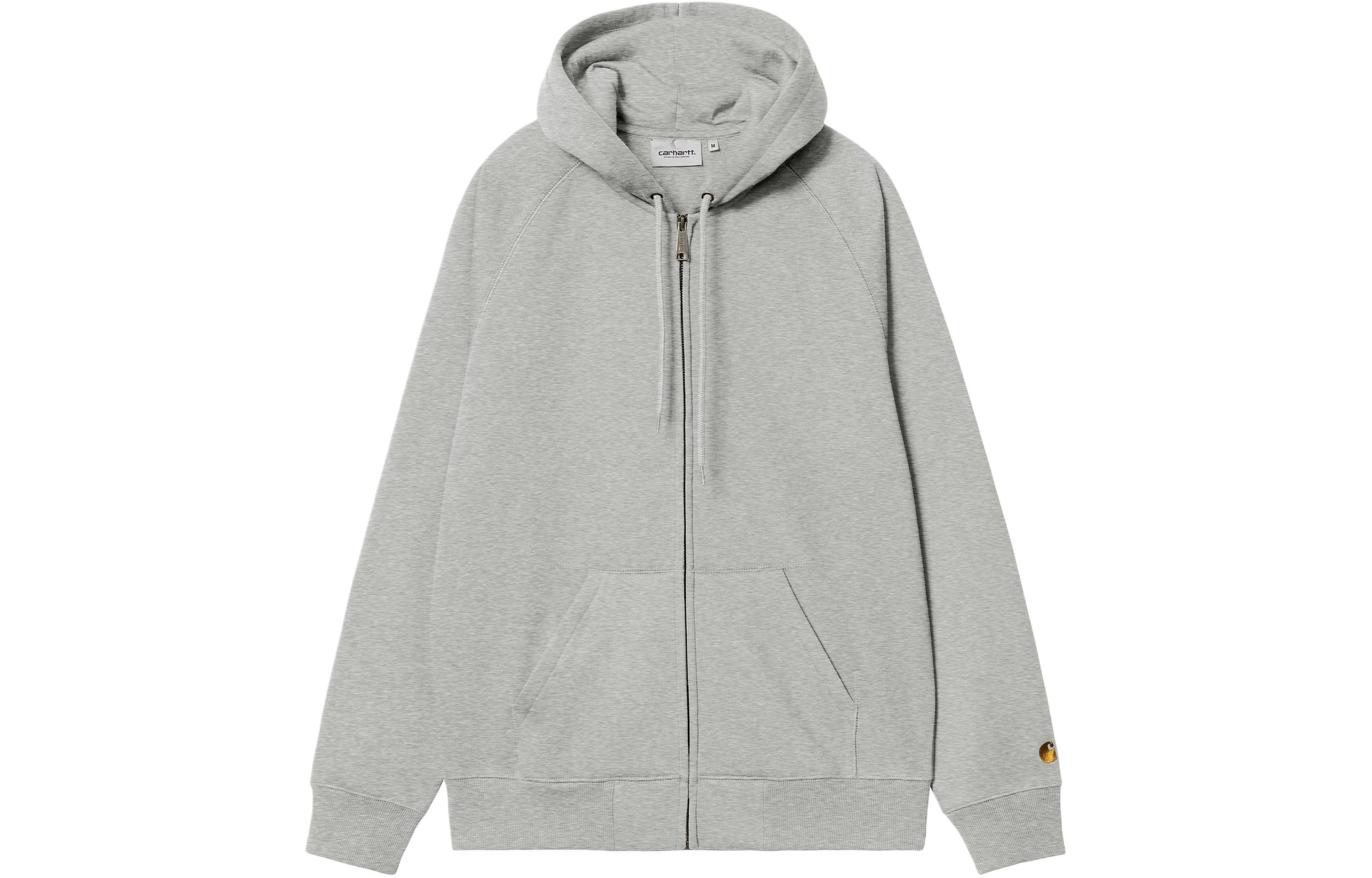 Order Carhartt WIP SS24 Hooded Chase Jacket Kelabu - Jaket Longgar Zip-Up I033664-00M-XX
