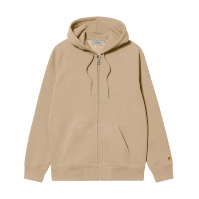 Carhartt WIP SS24 Hooded Chase Jacket Khaki Full-Zip Raglan Sleeve Jacket I033664-22I-XX