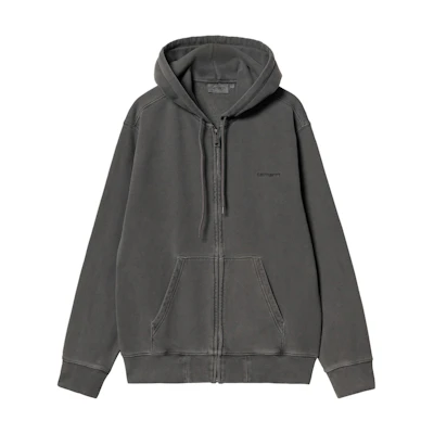 Carhartt WIP SS24 Hooded Duster Script Jacket Black Unisex Relaxed Fit Hoodie I033619-89-GD