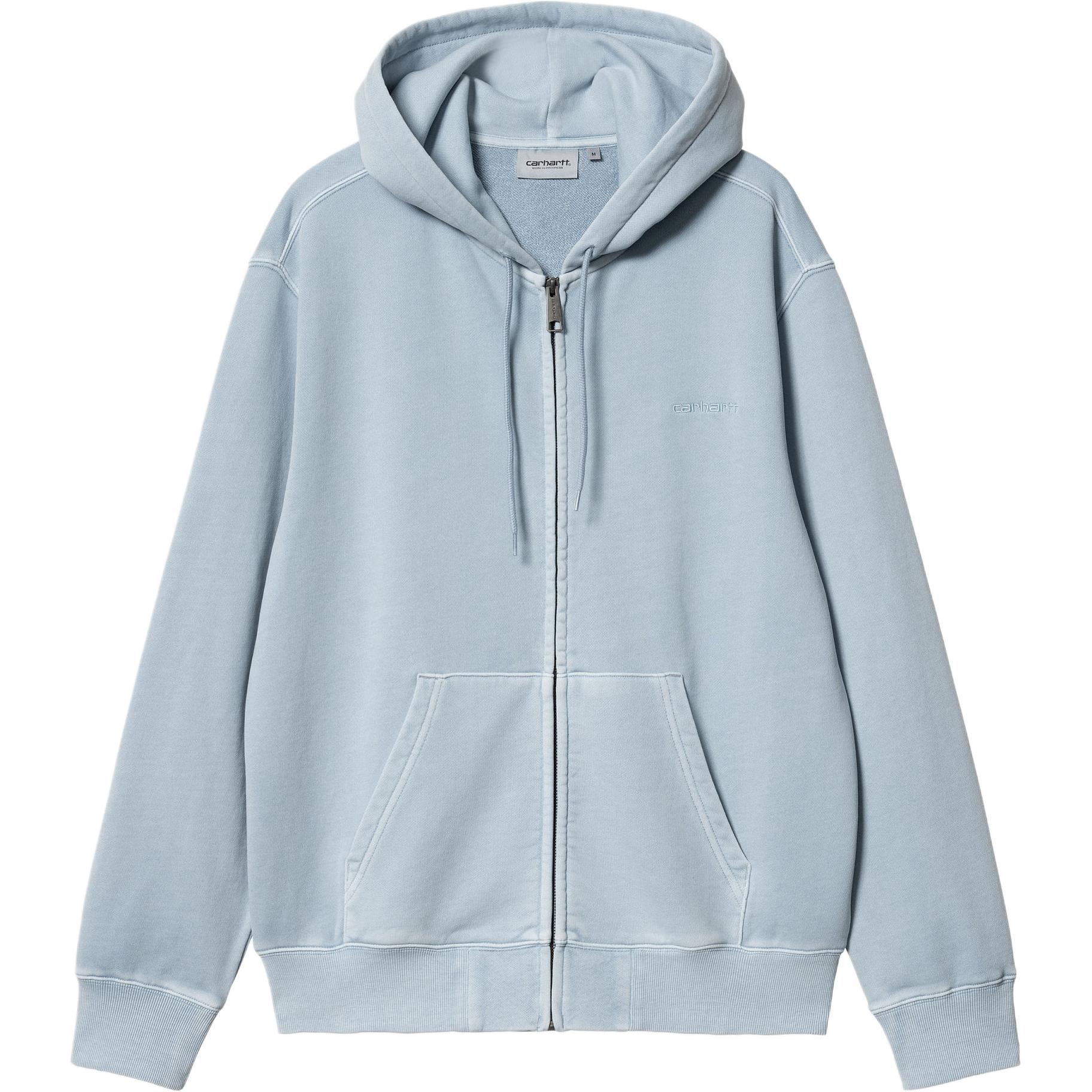Carhartt WIP SS24 Hooded Duster Script Jacket Sky Blue Unisex Hoodie Jacket I033619-0W9-GD