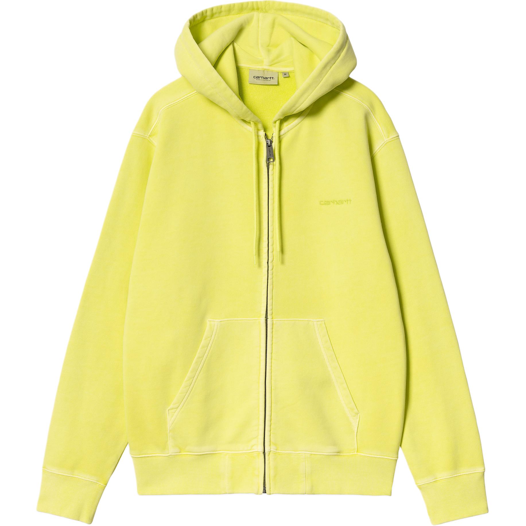 Carhartt WIP SS24 Hooded Duster Script Jacket Unisex Yellow Long Sleeve Hoodie Jacket I033619-29T-GD